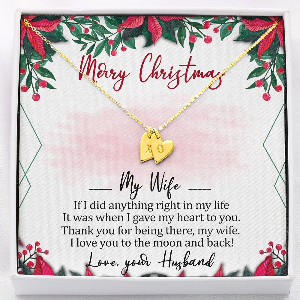2020 11 Merry Christmas My Wife Love You To The Moon And Back Sweetest Hearts Necklace BV297 mockup1 yellow 2
